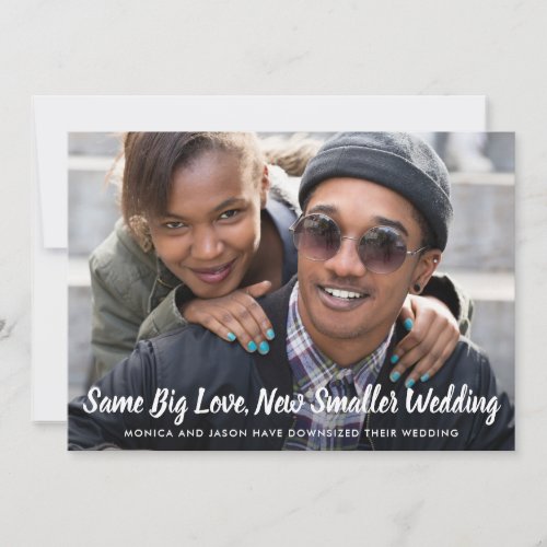 Downsized Wedding Same Love Photo Classic Blue Announcement