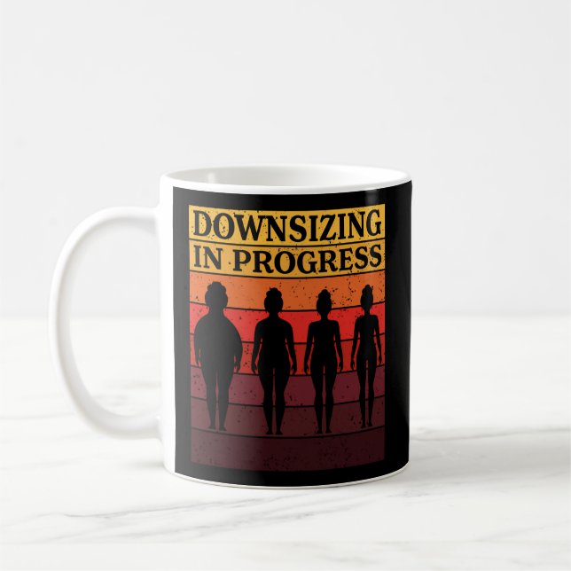 Downsizing In Progress - Gym Workout Weight Loss Coffee Mug (Left)