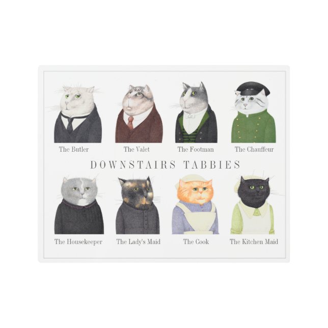 DOWNSTAIRS TABBIES 14x11 Metal Wall Art (Front)