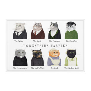 DOWNSTAIRS TABBIES 36x24 Acrylic Wall Art