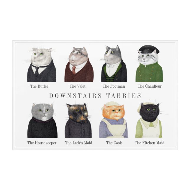 DOWNSTAIRS TABBIES 36x24 Acrylic Wall Art (Front)