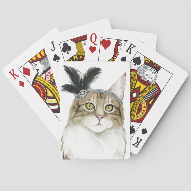 Downton Cat | Adorned With Feathers Poker Cards (Back)