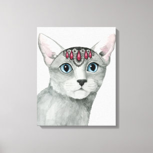 Downton Cat Bejeweled Canvas Print