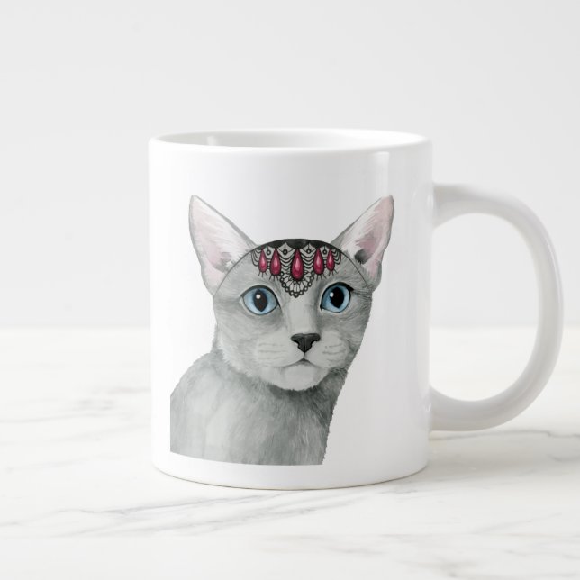 Downton Cat | Bejeweled Giant Coffee Mug (Right)