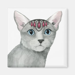 Downton Cat Bejeweled Magnet