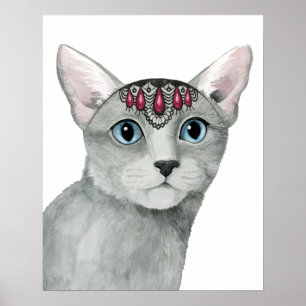 Downton Cat Bejeweled Poster