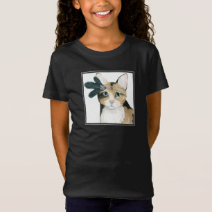 Downton Cat Bejeweled With Feathers T-Shirt