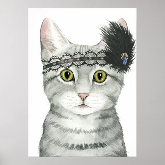 Downton Cat | Bejeweled With Lace Poster (Front)