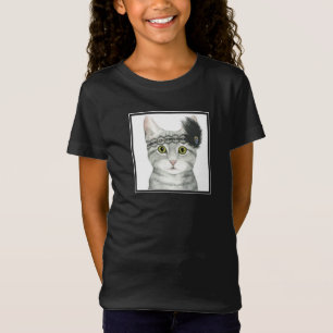 Downton Cat Bejeweled With Lace T-Shirt