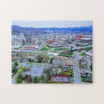 Downtown Asheville Aerial View Jigsaw Puzzle at Zazzle