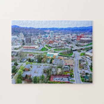 Downtown Asheville Aerial View Jigsaw Puzzle by jaymschulz at Zazzle