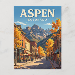 Downtown Aspen Colorado Postcard