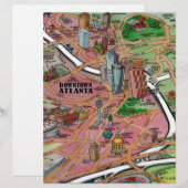 Downtown Atlanta Georgia Cartoon Map (Front/Back)