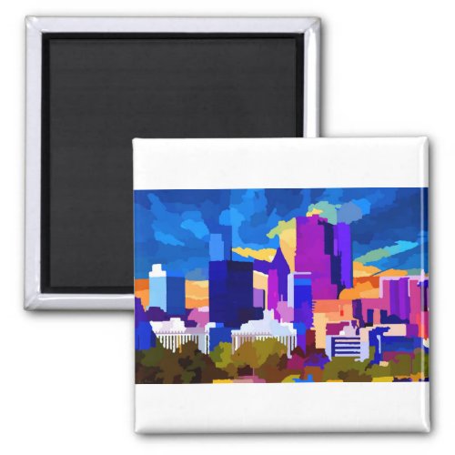 Downtown Atlanta Georgia Skyline at Sunset Magnet