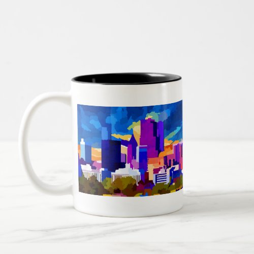 Downtown Atlanta Georgia Skyline at Sunset Two_Tone Coffee Mug