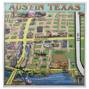 Downtown Austin Texas 14 Napkin