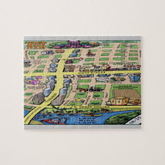 Downtown Austin Texas Cartoon Map Jigsaw Puzzle