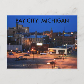 DOWNTOWN BAY CITY, MICHIGAN POST CARD