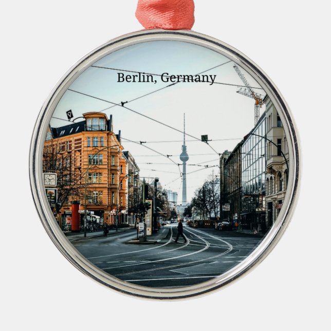 Downtown Berlin, Germany photograph Metal Ornament (Front)