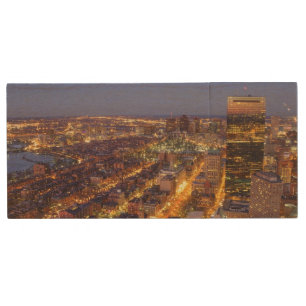 Downtown Boston and Hancock Tower Wood Flash Drive