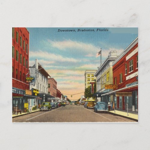 Downtown Bradenton Florida Postcard