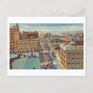 Downtown Bridgeport, Connecticut, Vintage Travel Postcard