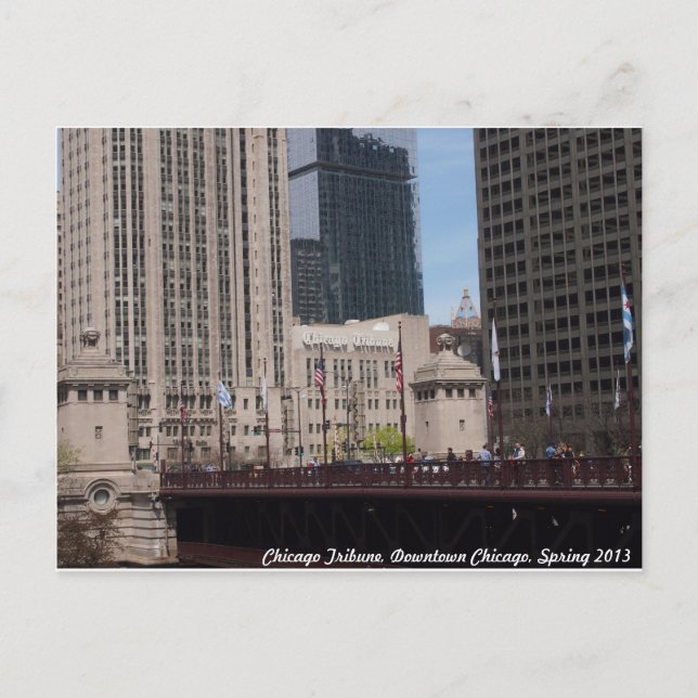 Downtown Chicago, Chicago Tribune Postcard (Front)