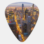 Downtown Chicago Skyline At Dusk Guitar Pick at Zazzle