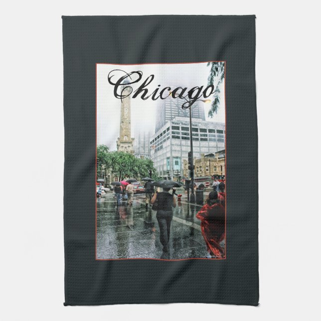 Downtown Chicago Water Tower Place Kitchen Towel (Vertical)
