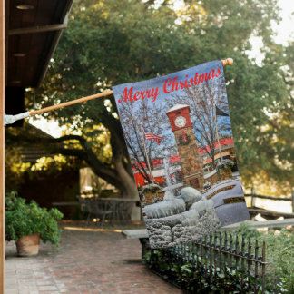 Downtown Christmas House Flag