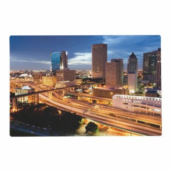 Downtown City View Placemat by iconicmiami at Zazzle
