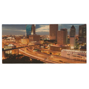Downtown City View Wood USB Flash Drive