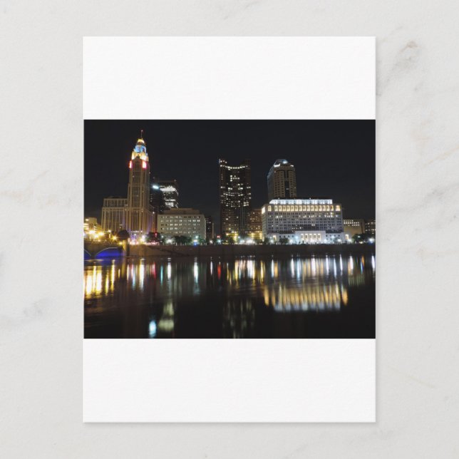 Downtown Columbus skyline at night Postcard (Front)