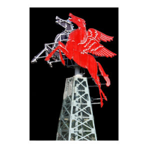 Downtown Dallas Pegasus Neon sign