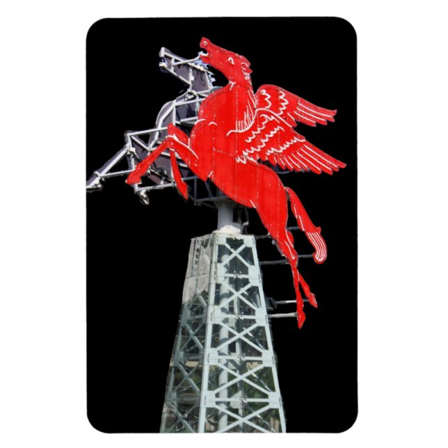 Downtown Dallas Pegasus Neon sign Magnet (Vertical)