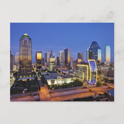 downtown dallas skyline postcard