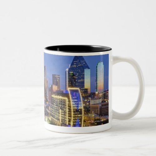 downtown dallas skyline Two_Tone coffee mug