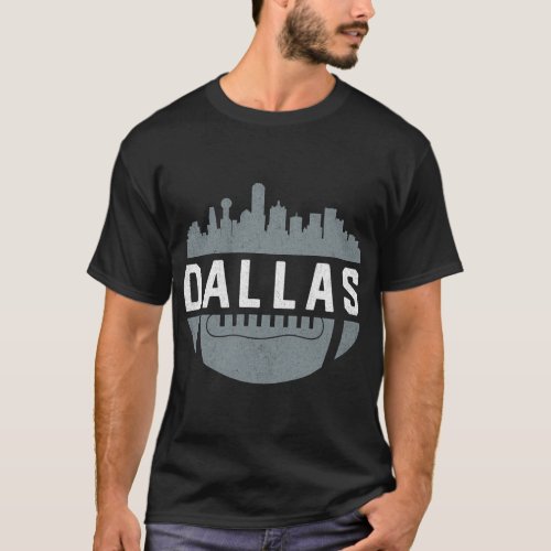 Downtown Dallas Texas Skyline Football T_Shirt