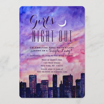 Downtown Girl's Night Out At Sunset Invitation by perfectwedding at Zazzle