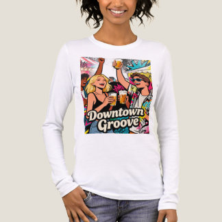 Downtown Groove Retro Party Vibes Long Sleeve T-Sh Tri-Blend Shirt