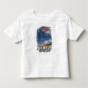Downtown historic port area of Bergen wth flags Toddler T-shirt