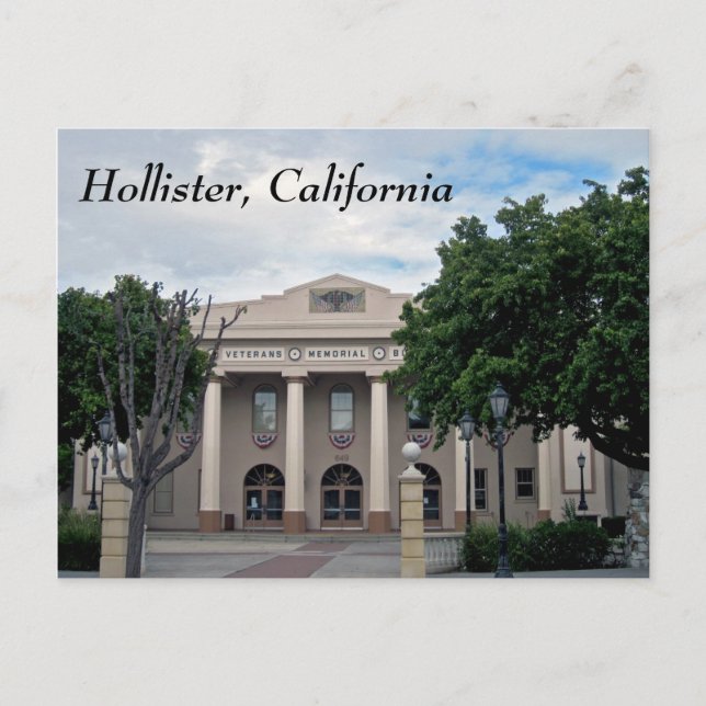 Downtown Hollister, California Postcard (Front)