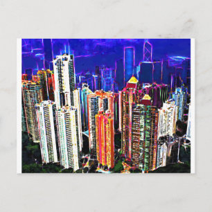 Downtown Hong Kong: China: Postcard