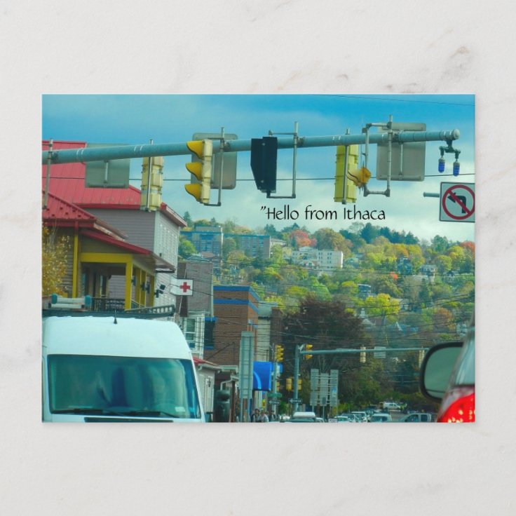 DOWNTOWN ITHACA NEW YORK postcard Zazzle