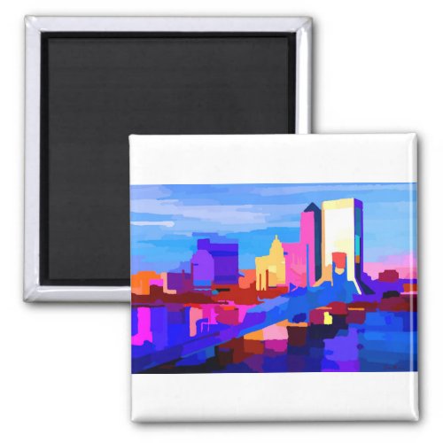 Downtown Jacksonville Florida Skyline Magnet