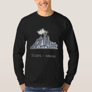 Downtown Jakarta Indonesia Building Monument Natio T-Shirt