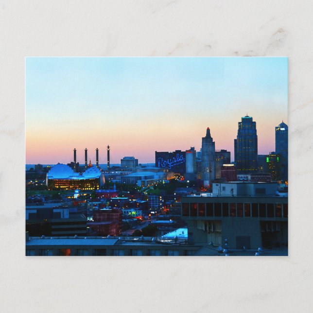 Downtown Kansas City, Missouri, at Sunset Postcard (Front)