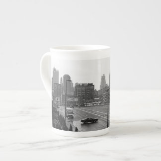 Downtown Kansas City, Missouri Black & White Photo Bone China Mug