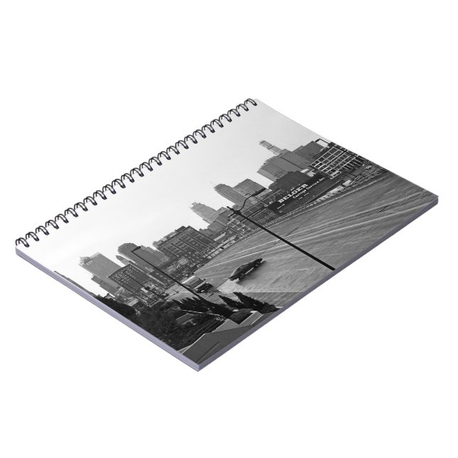 Downtown Kansas City, Missouri Black & White Photo Notebook (Left Side)