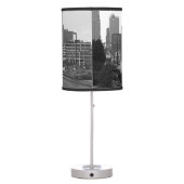Downtown Kansas City, Missouri Black & White Photo Table Lamp (Back)